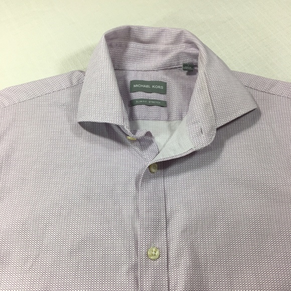 Michael Kors Men's Button Down Shirt White Purple - Picture 1 of 6